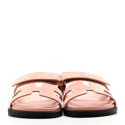 Hermes Suede Goatskin Womens Chypre Sandals 39 Nude 2 of 9
