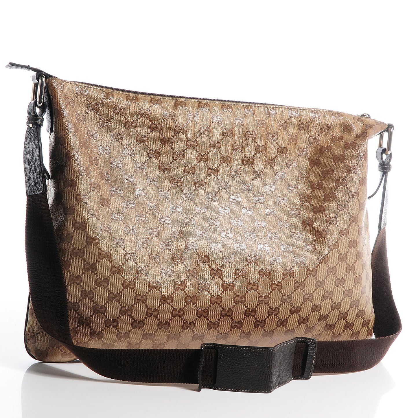Crystal Monogram Messenger Bag Brown