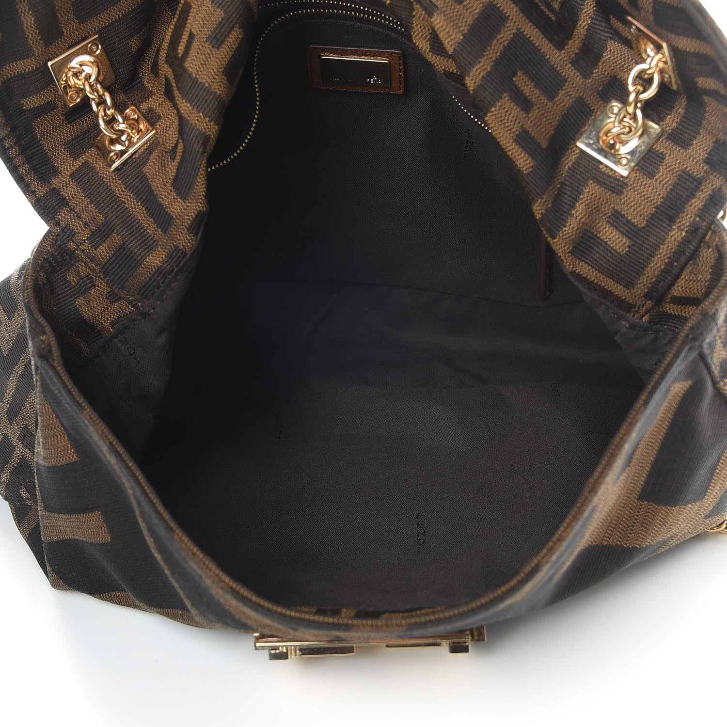 Fendi Zucca Vitello Acqua Maxi Baguette Shoulder Bag Tobacco 5 of 13