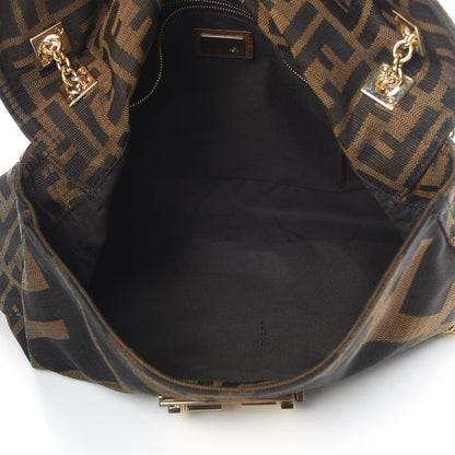 Fendi Zucca Vitello Acqua Maxi Baguette Shoulder Bag Tobacco 5 of 13