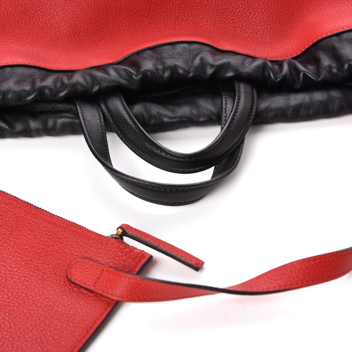 Calfskin Mens Logo Drawstring Backpack Red