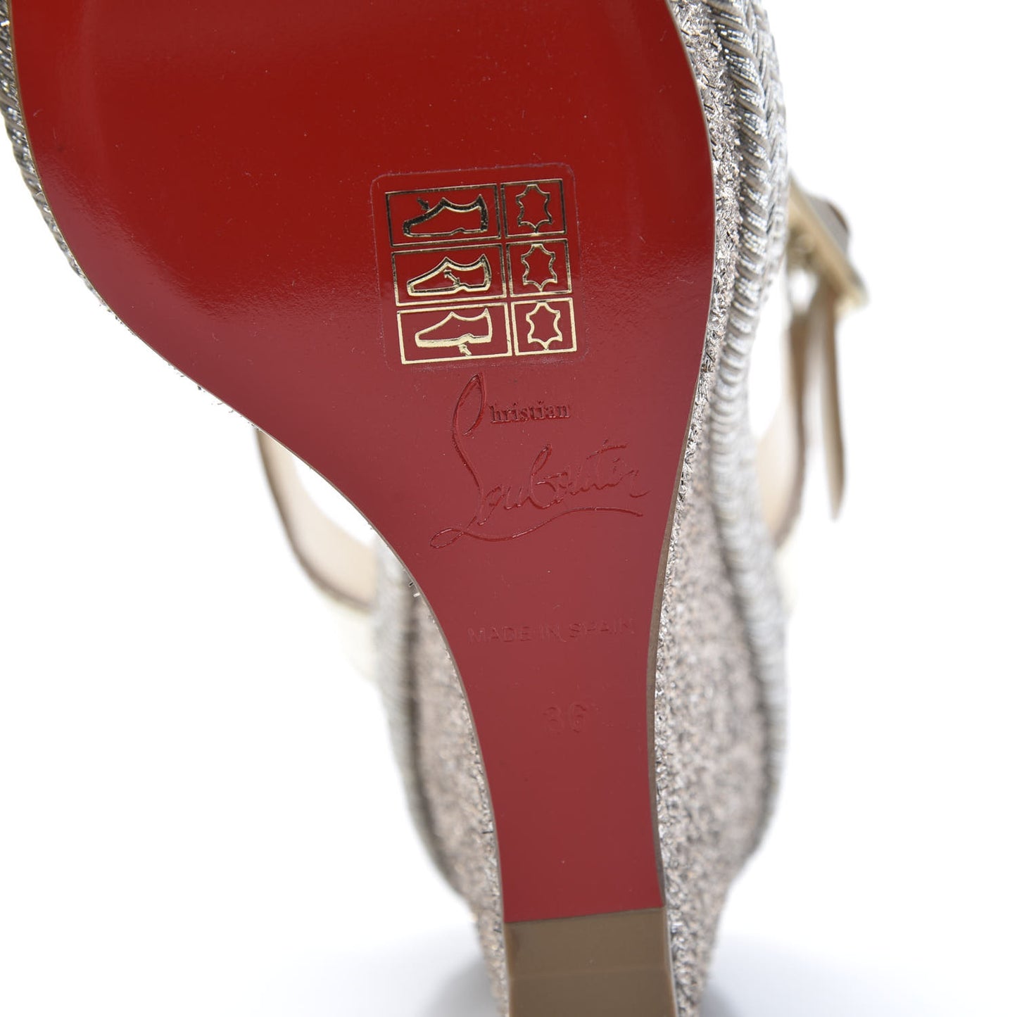 Calfskin Glitter Almeria 120 Wedge Sandals 36 Light Gold