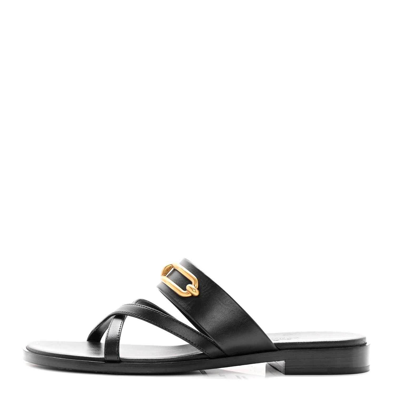 Hermes Calfskin Claire Sandals 36.5 Black 1 of 12