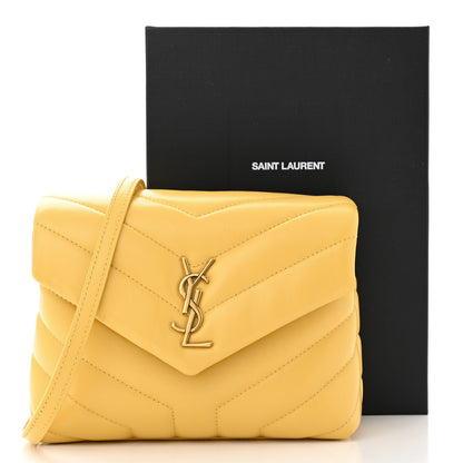 Saint Laurent Calfskin Y Quilted Monogram Toy Loulou Crossbody Bag Sunflower 11 of 11
