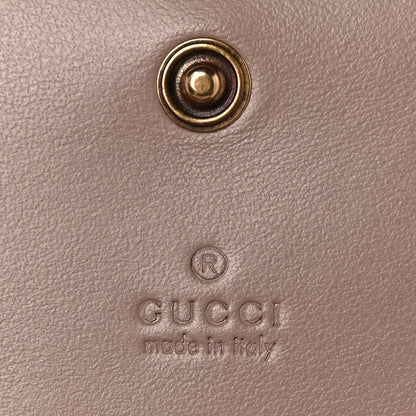 Gucci Calfskin Matelasse GG Marmont Card Case Wallet Porcelain Rose 6 of 12