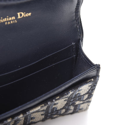 Christian Dior Oblique Saddle Card Holder Blue 4 of 8