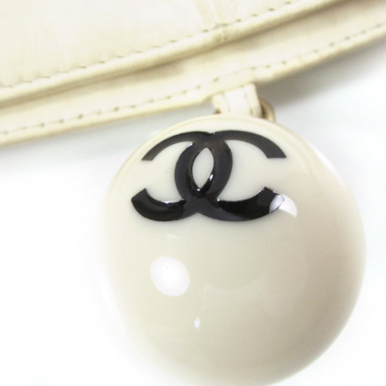 Chanel Lambskin Coco Ball Fold Over Bag Ivory 7 of 12