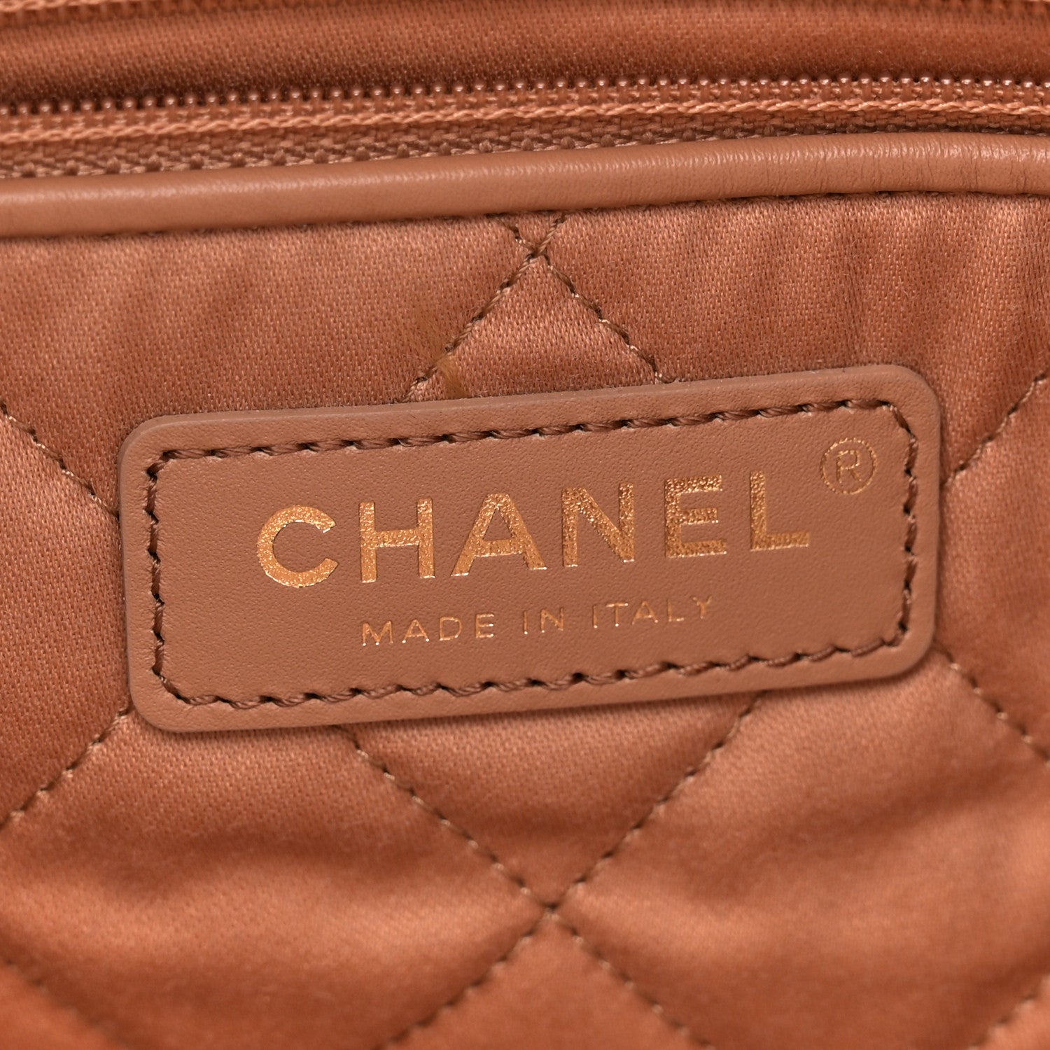 Chanel Shiny Calfskin Quilted Small Chanel 22 Camel 7 of 12