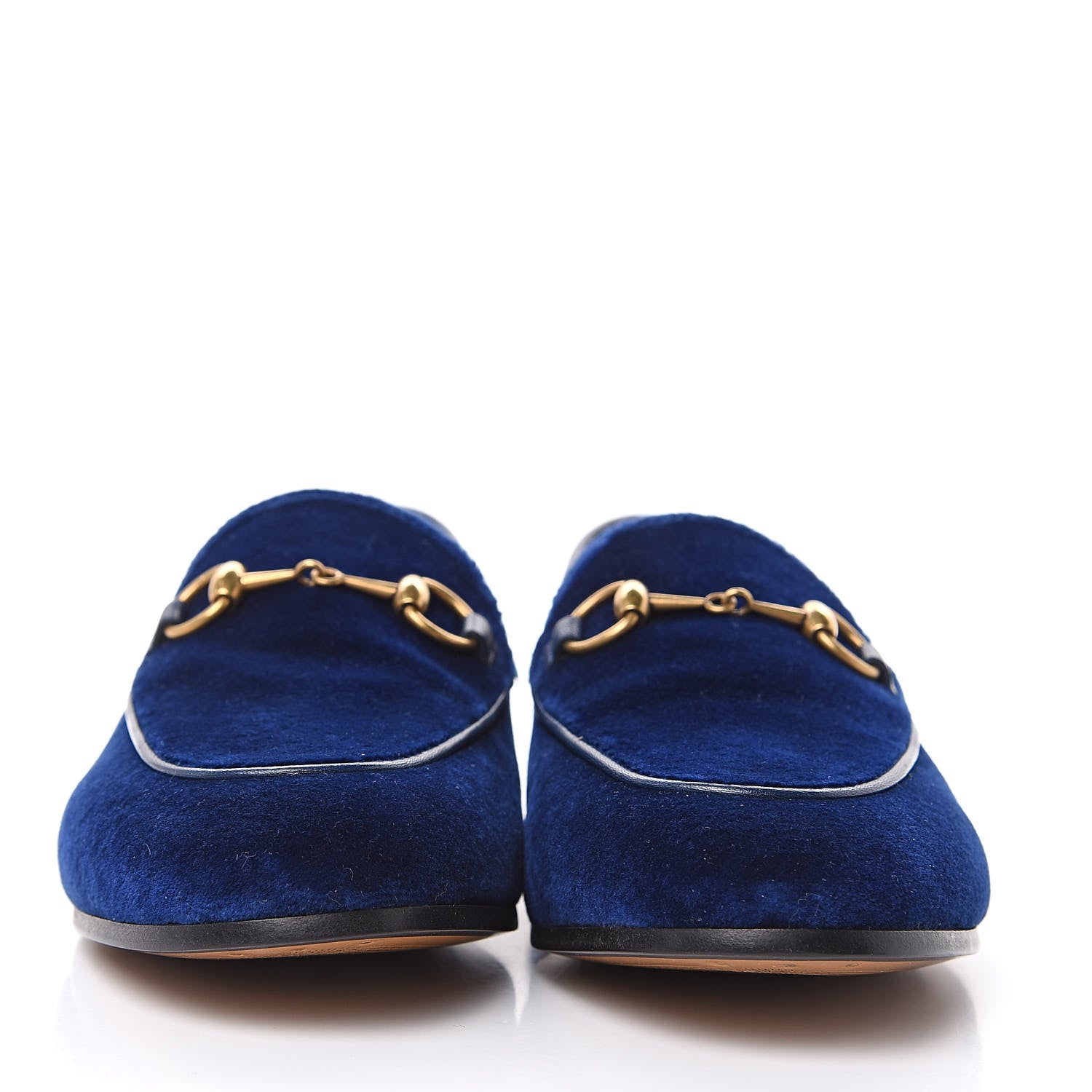 Gucci Velvet Horsebit Womens Jordaan Loafers 35 Blue Cobalt 2 of 10