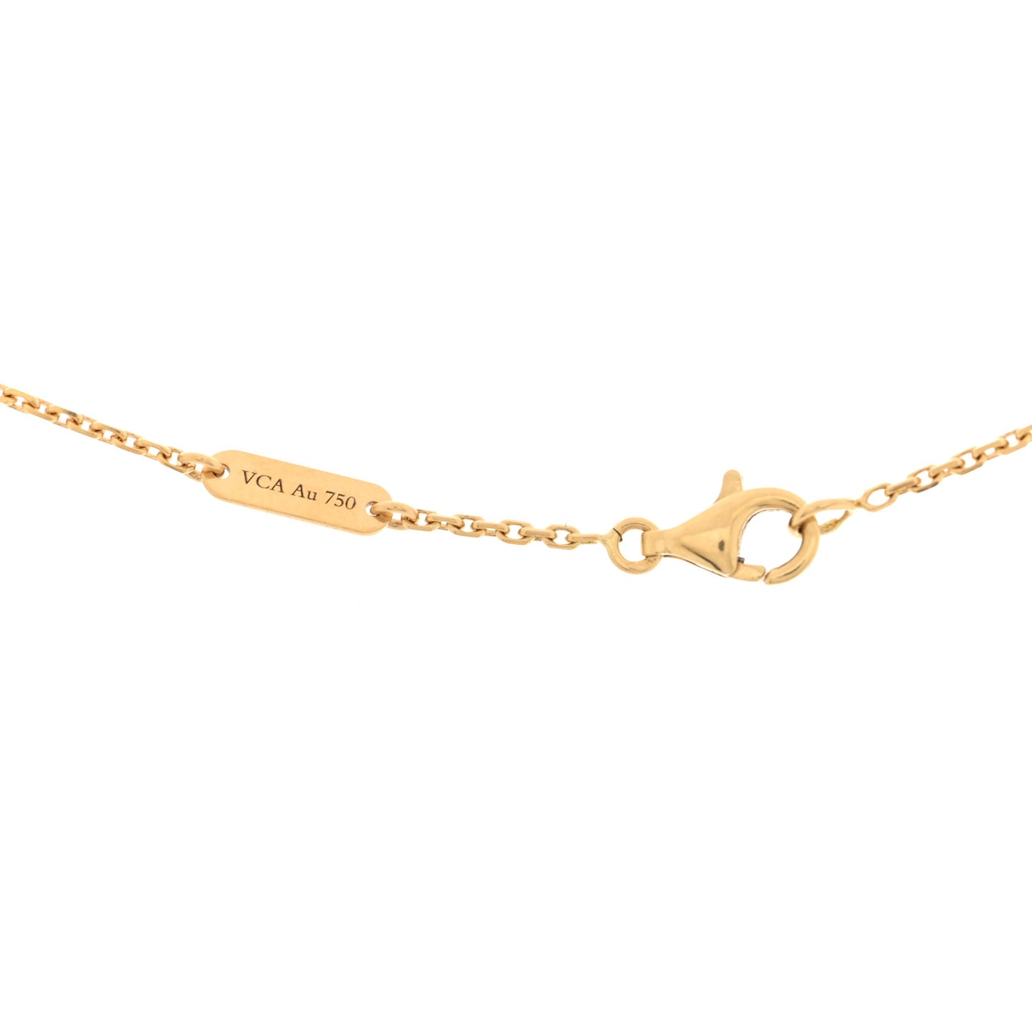 18K Yellow Gold Mother of Pearl Vintage Alhambra Pendant Necklace