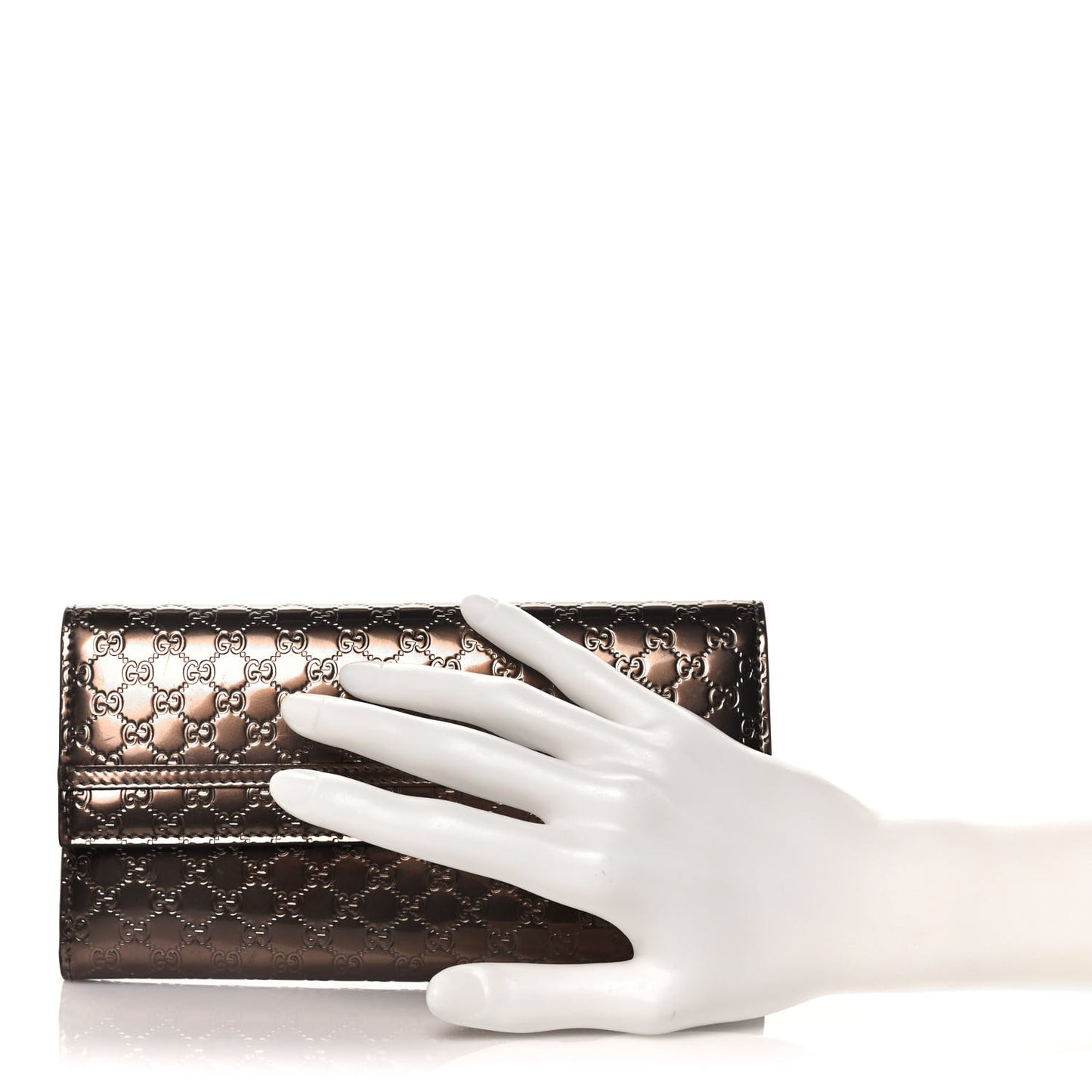 Metallic Microguccissima Mayfair Continental Wallet Bronze