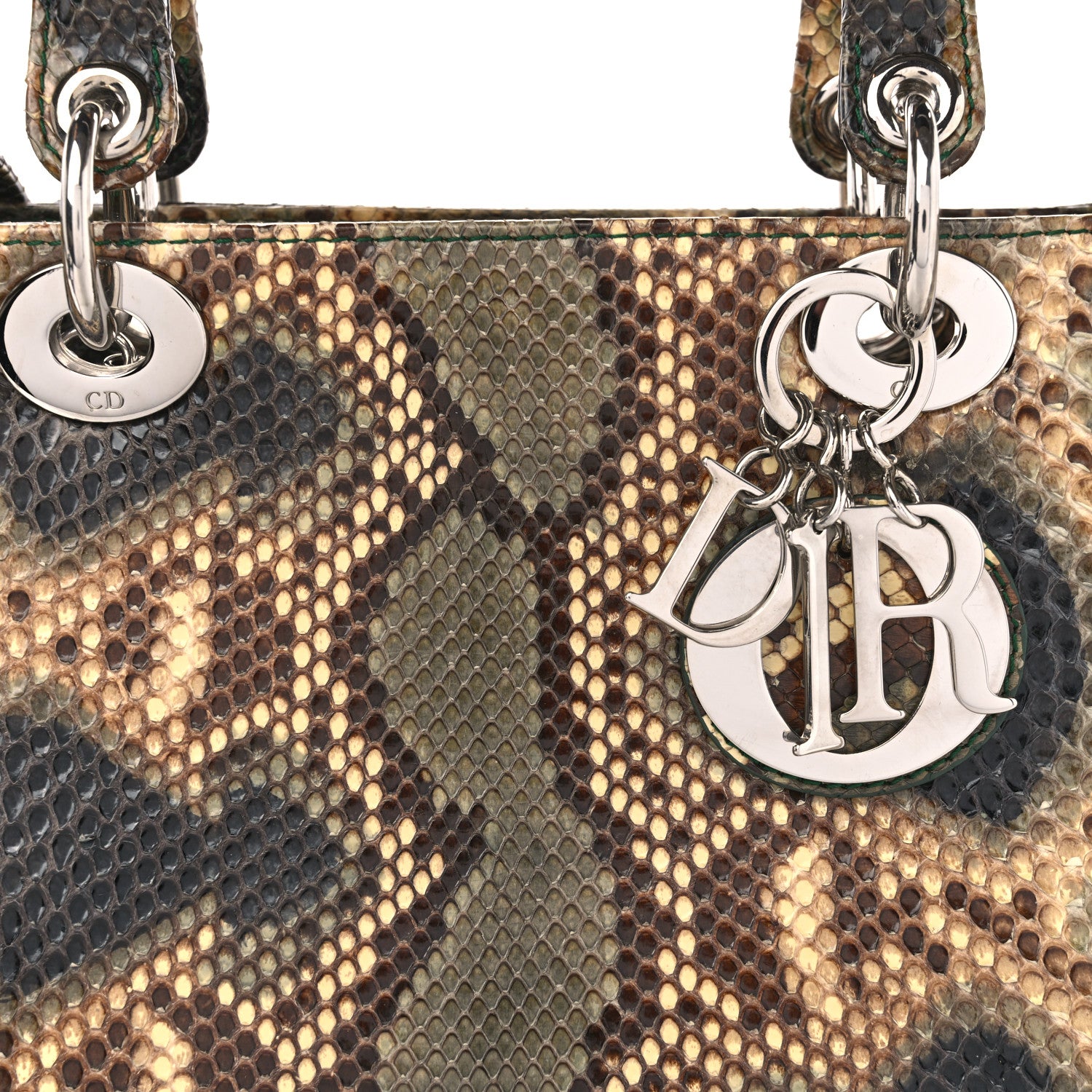 Christian Dior Snakeskin Medium Lady Dior Brown Multicolor 8 of 11