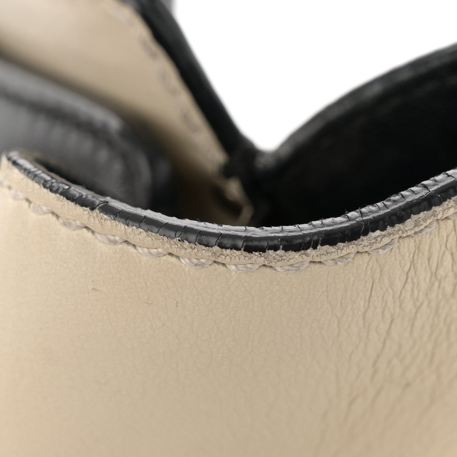 Valentino Garavani Vitello Bi-Color Small Rockstud Double Handle Tote Ivory Black 14 of 15