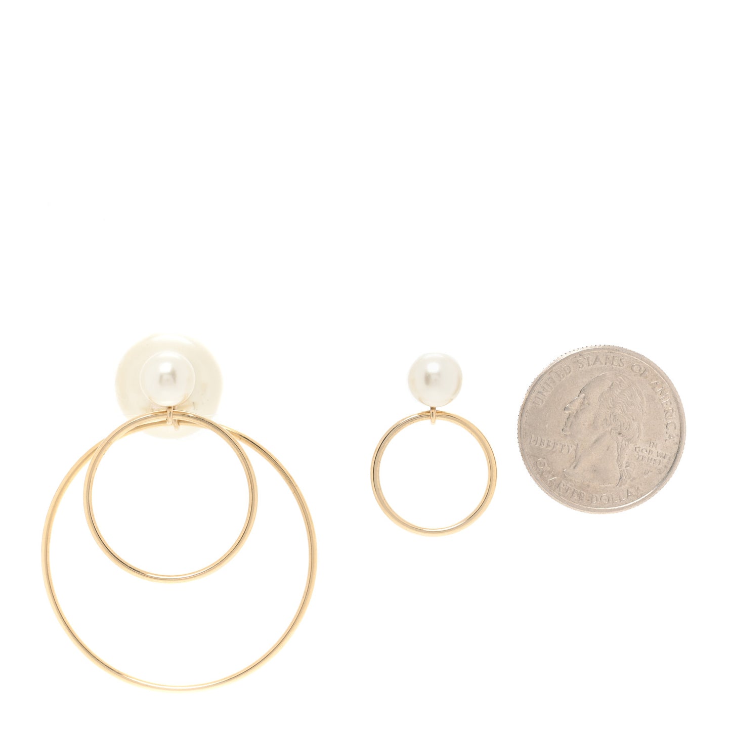 Pearl Mise En Dior Tribal Hoop Earrings Gold