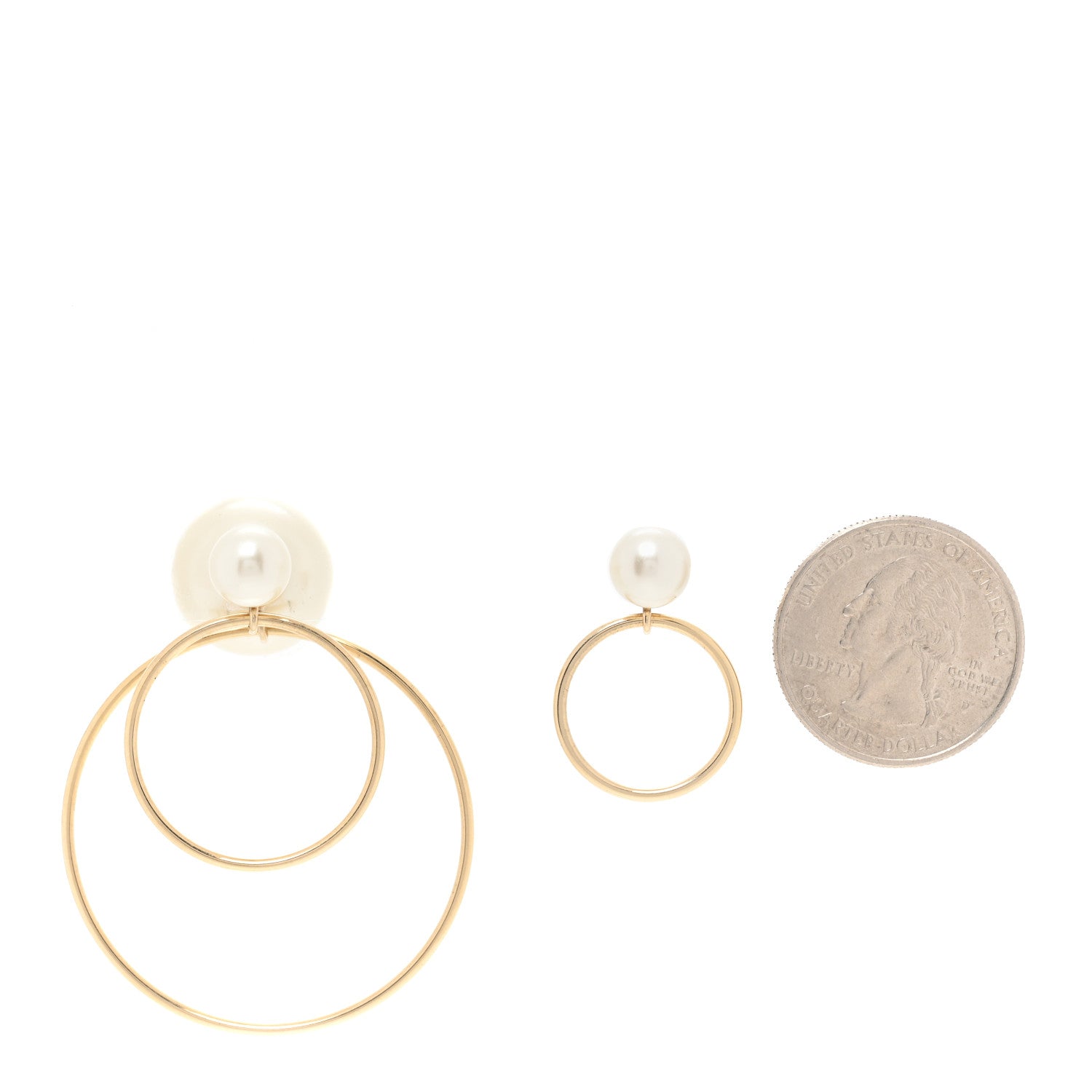 Christian Dior Pearl Mise En Dior Tribal Hoop Earrings Gold 2 of 4