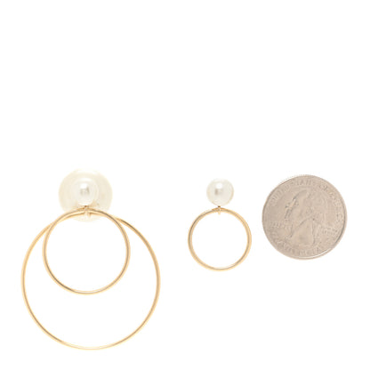 Christian Dior Pearl Mise En Dior Tribal Hoop Earrings Gold 2 of 4