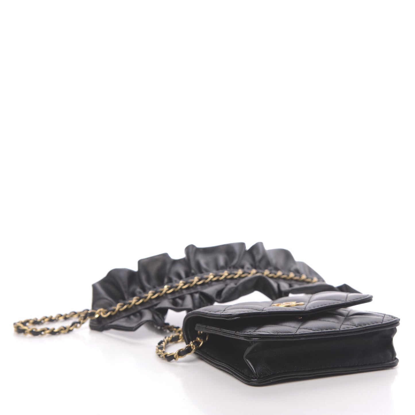 Lambskin Quilted Romance Clutch With Chain Black