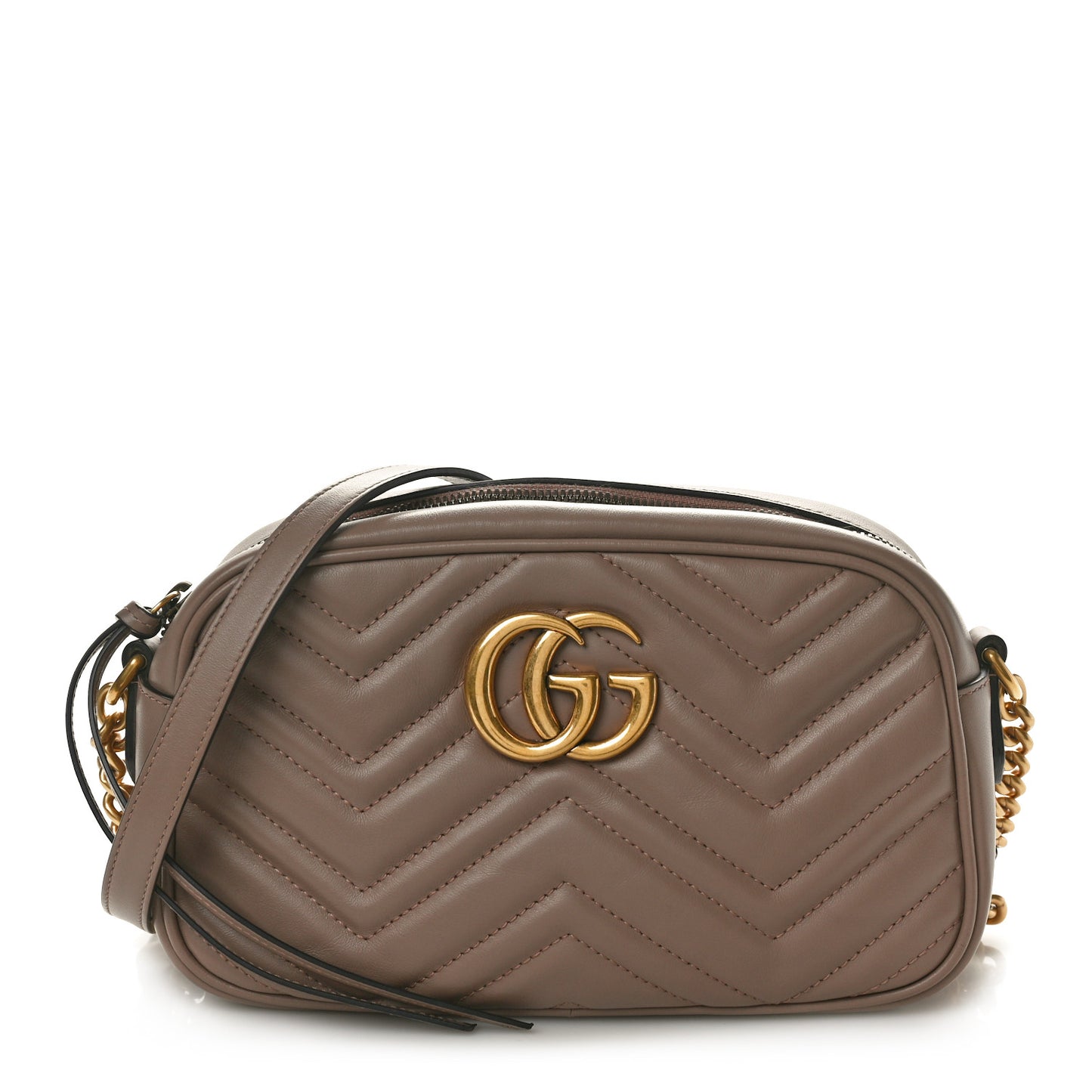 Calfskin Matelasse Small GG Marmont Chain Shoulder Bag Porcelain Rose
