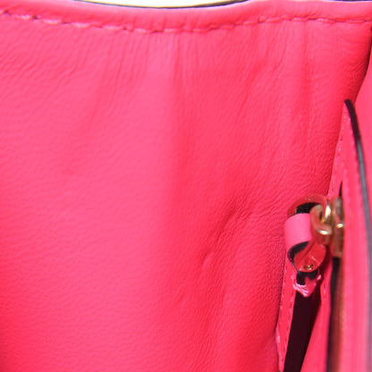 Valentino Garavani Vitello Crystal Small Glam Lock Rockstud Flap Fuxia Fluo 7 of 10