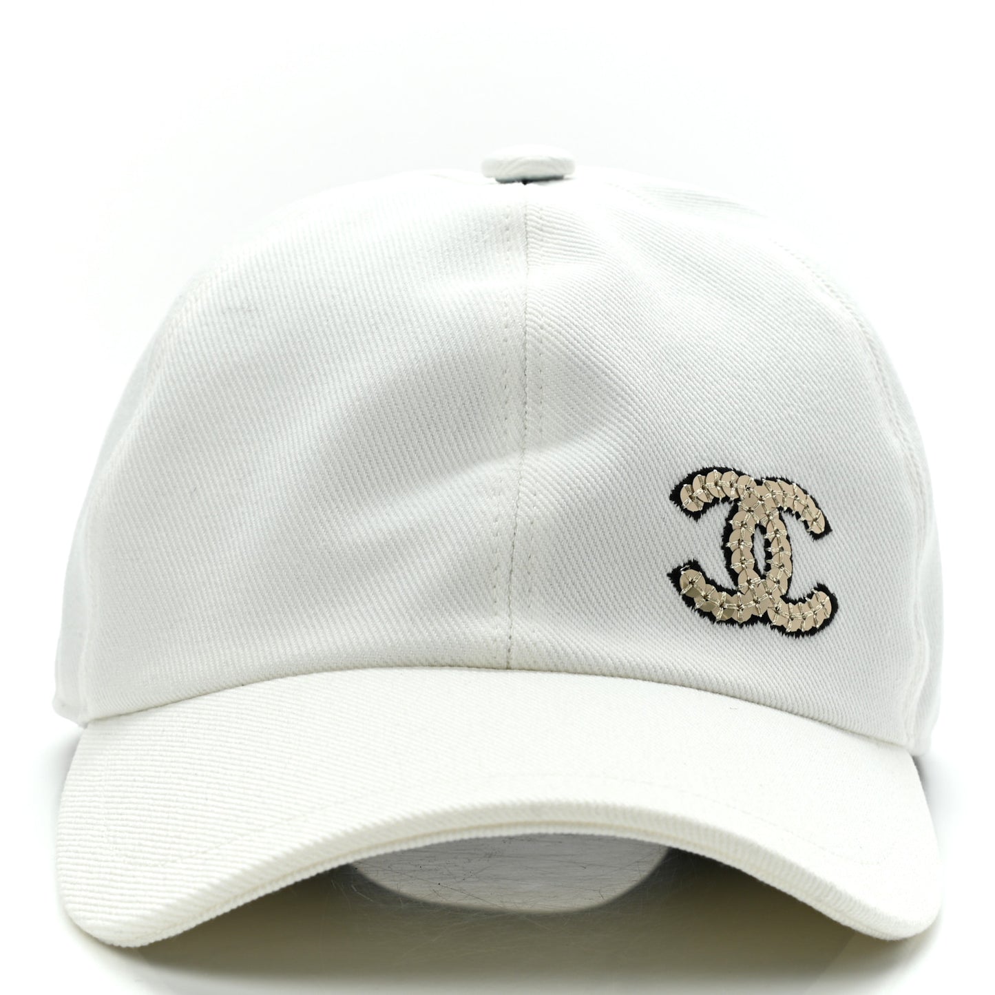 Cotton Sequin CC Cap Hat Ivory