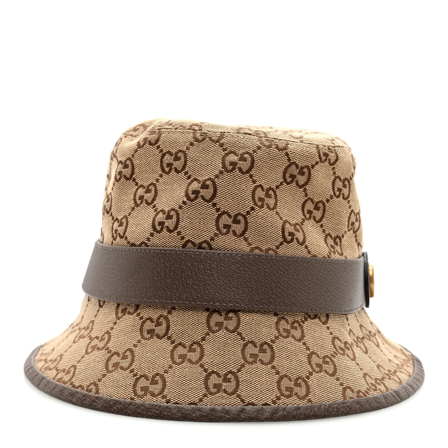 Monogram Textured Dollar Calfskin GG Jago Bucket Hat Cacao Beige
