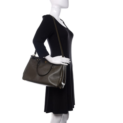 Prada Saffiano Lux Medium Galleria Double Zip Tote Militare 2 of 12