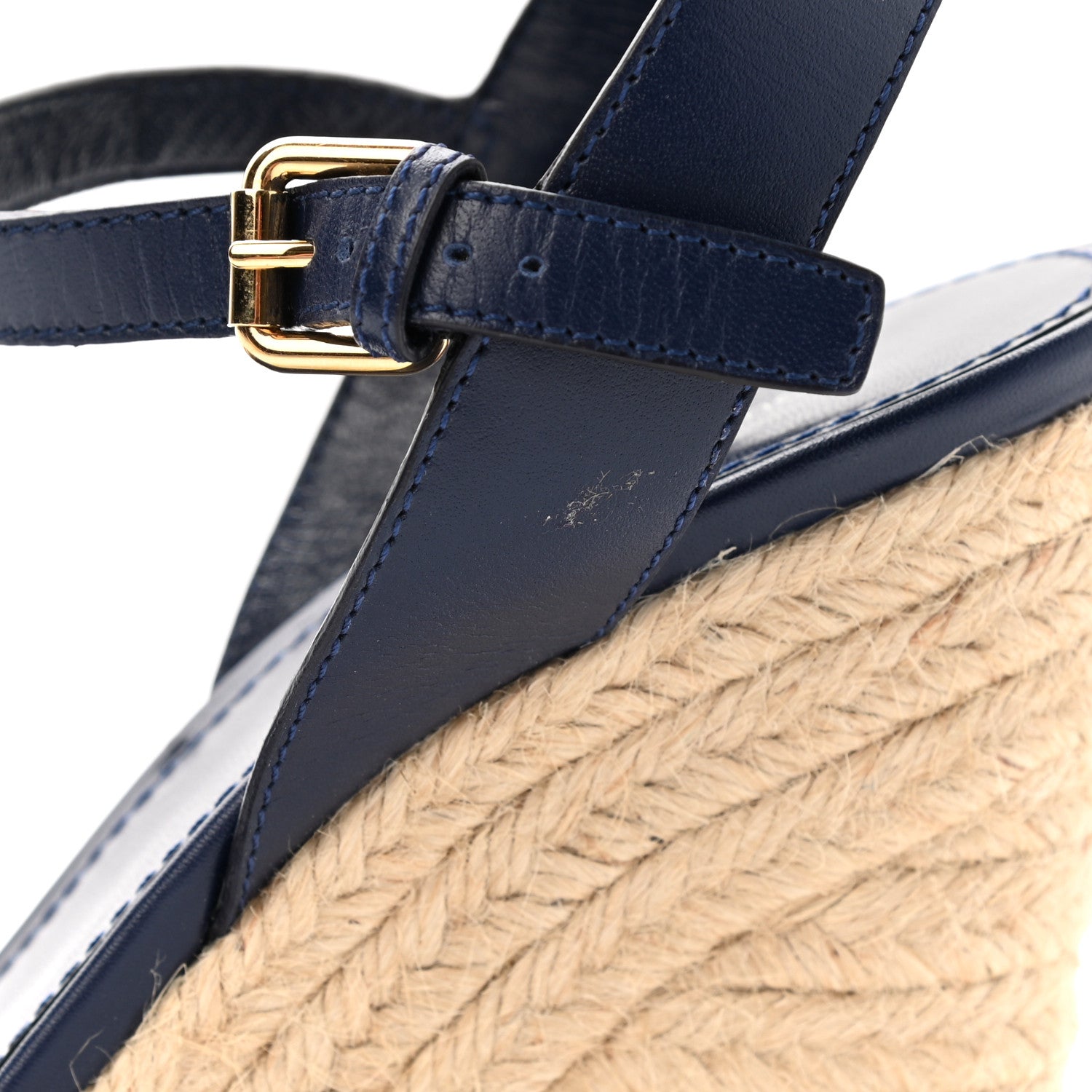 Louis Vuitton Calfskin Canvas Monogram Sail Away Wedge Sandal 38 Marine 5 of 10