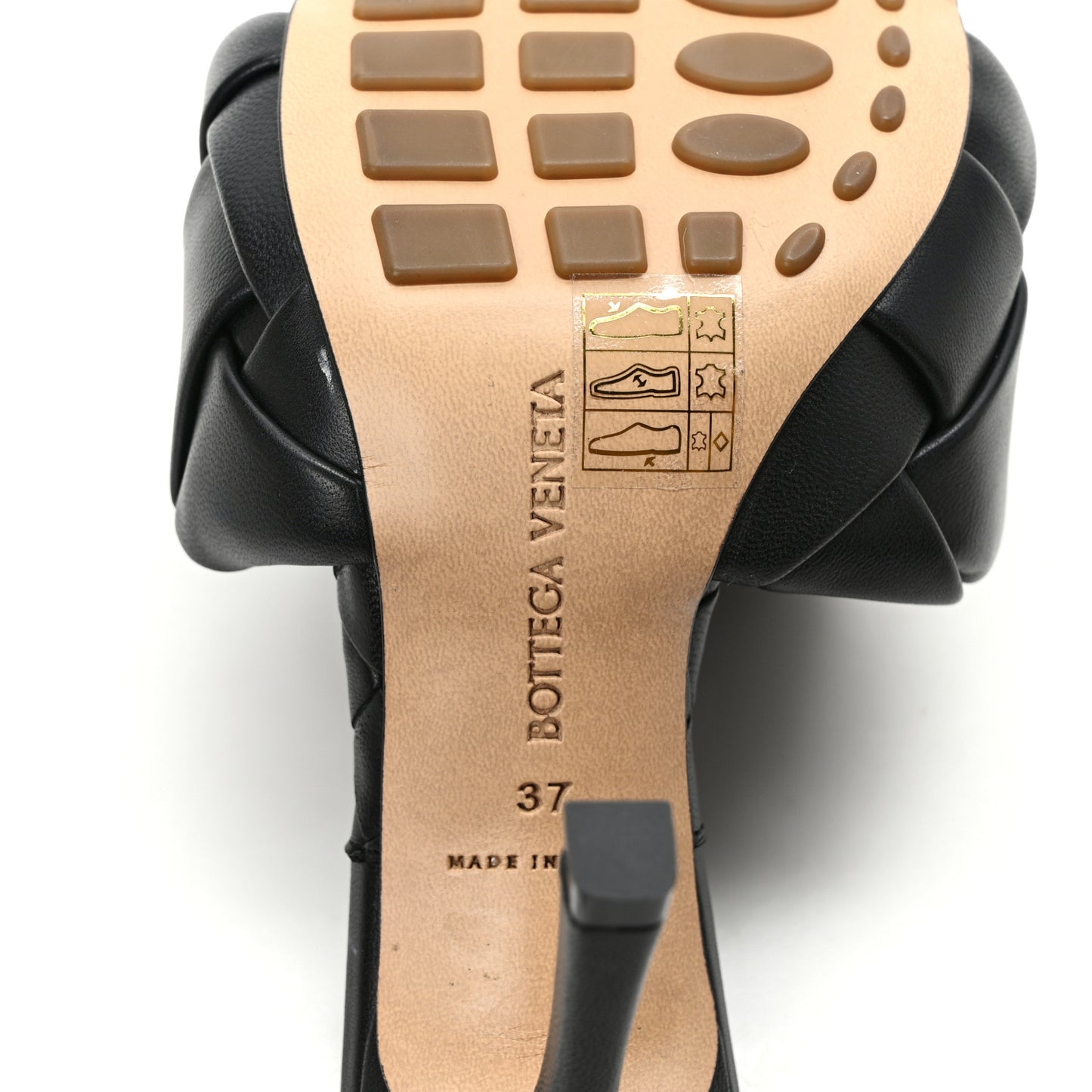 Nappa Maxi Intrecciato Lido Mule Sandals 37 Black