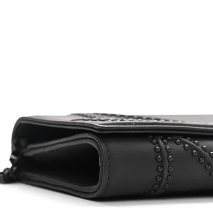 Christian Dior Ultra Matte Calfskin Studded Diorama Croisiere Chain Wallet Black 5 of 9