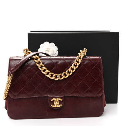 Chanel Calfskin Quilted Straight Lined Flap Burgundy 11 of 11