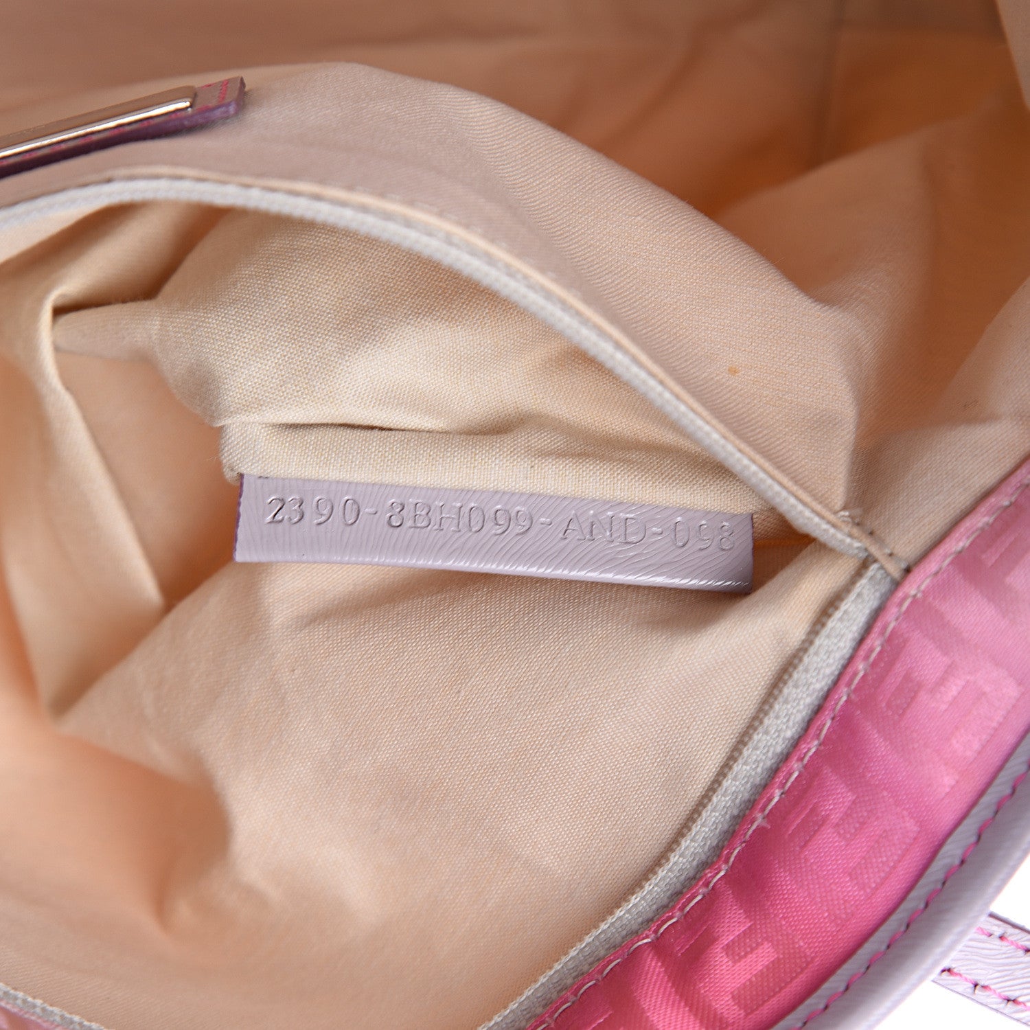 Fendi Zucchino Vitello Ombre Roll Tote Fuxia Lavanda 6 of 11
