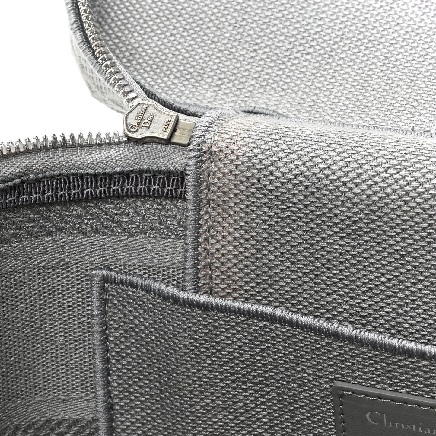 Canvas Embroidered Cannage Diortravel Vanity Case Grey