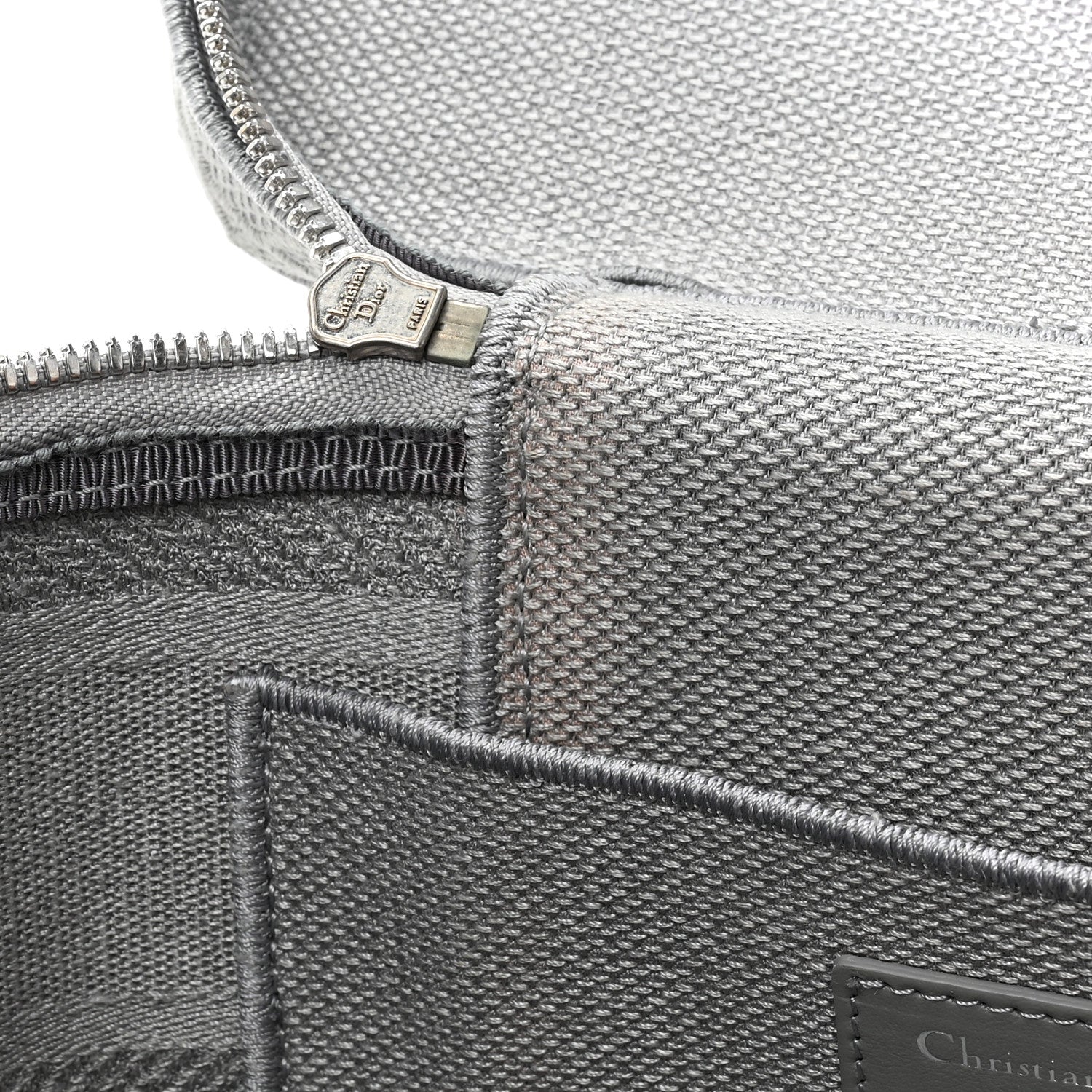 Christian Dior Canvas Embroidered Cannage Diortravel Vanity Case Grey 10 of 11