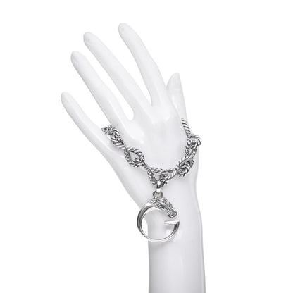 Gucci Sterling Silver G Horse Rope Bracelet 2 of 12
