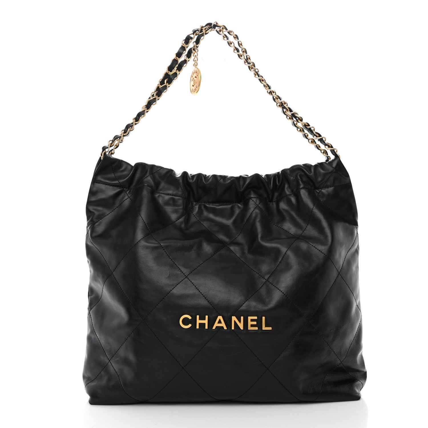 Chanel Shiny Calfskin Quilted Chanel 22 Black 3 of 11