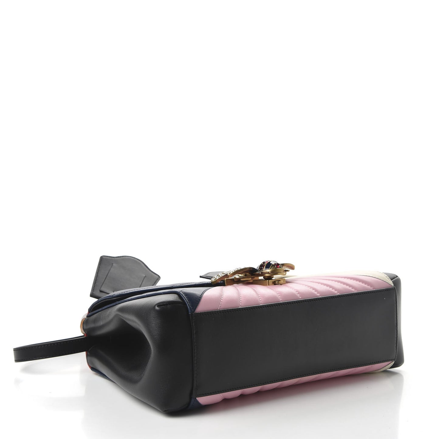 Calfskin Bamboo Trapuntata Queen Margaret Top Handle Bag Blue Agata Hibiscus Red Mystic White Sugar Pink