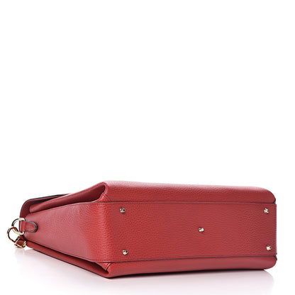 Gucci Dollar Calfskin Medium Interlocking G Top Handle Shoulder Bag Red 4 of 10