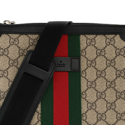 Gucci GG Supreme Monogram Web Messenger Bag Black 8 of 13