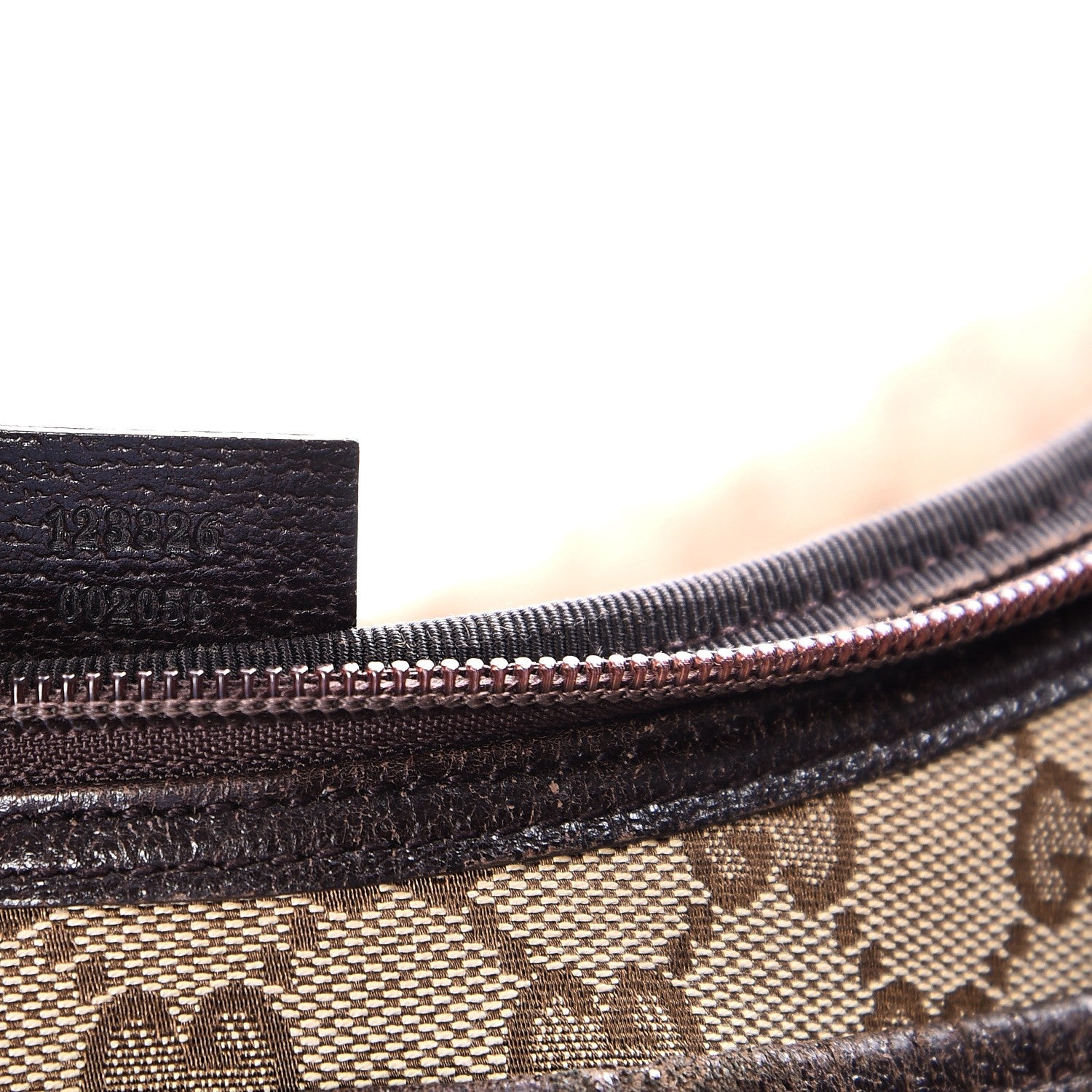 Gucci Monogram Natural Pigskin Large Diaper Bag Beige Ebony Cocoa Dark Chocolate 8 of 18