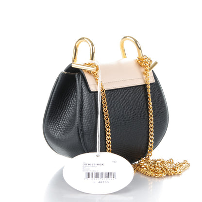 Chloe Textured Calfskin Lambskin Nano Drew Shoulder Bag Black 3 of 8