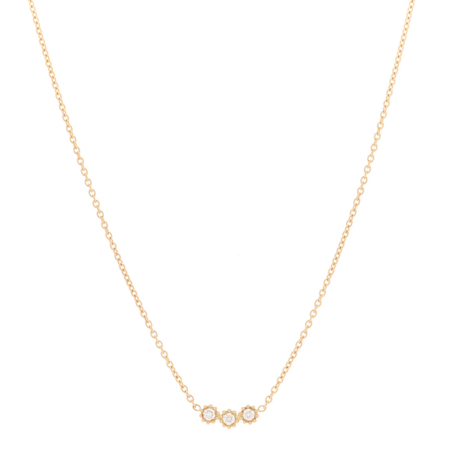 18K Yellow Gold Diamond Mimirose Pendant Necklace