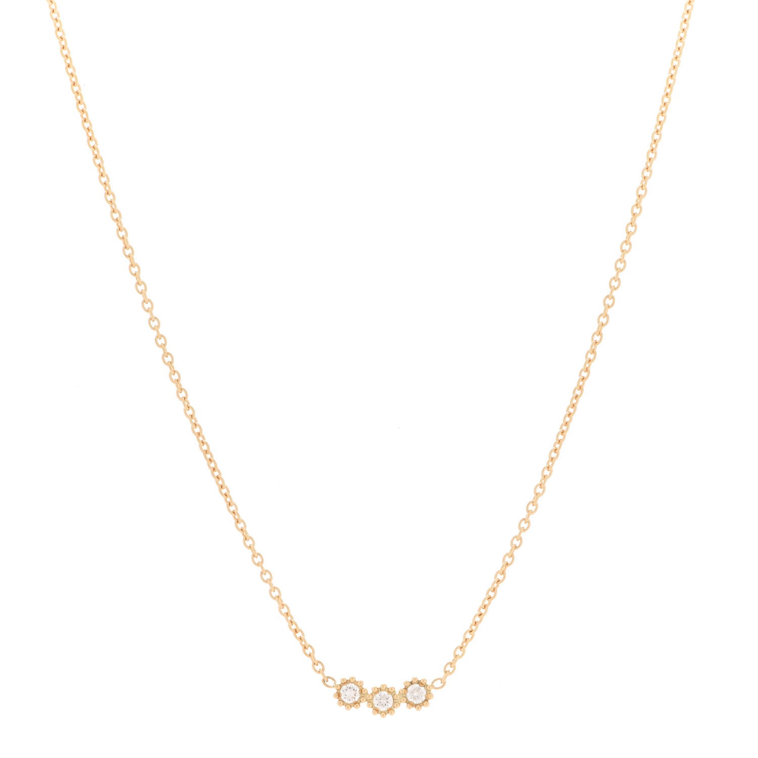 Christian Dior 18K Yellow Gold Diamond Mimirose Pendant Necklace 1 of 7
