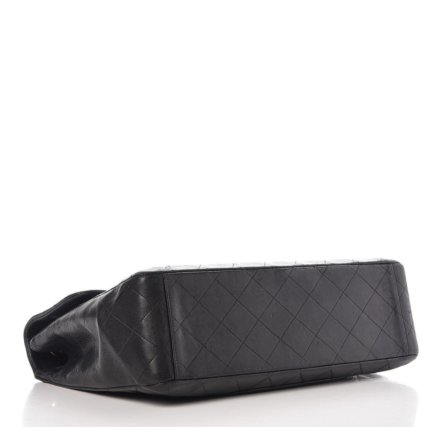 Lambskin Quilted XL Jumbo Single Flap Black
