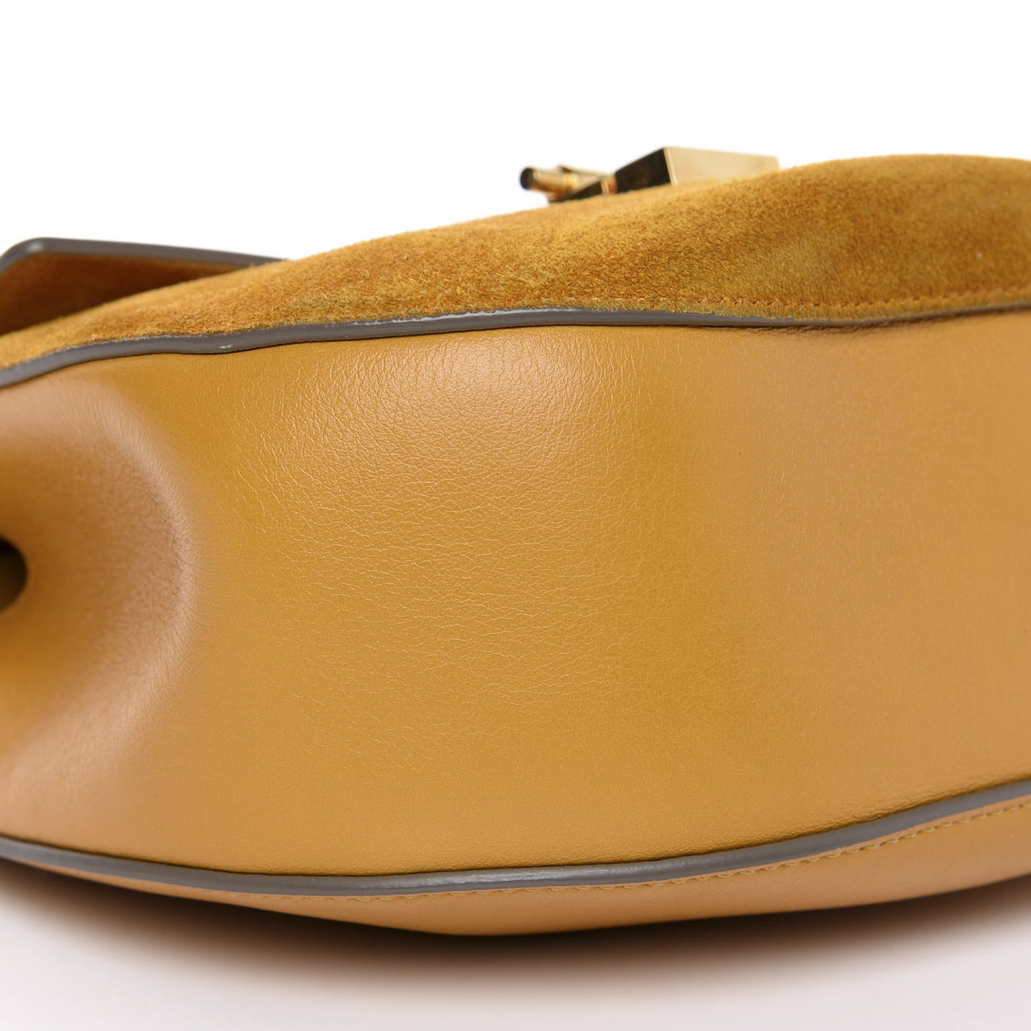 Suede Smooth Calfskin Drew Shoulder Bag Dark Ochre