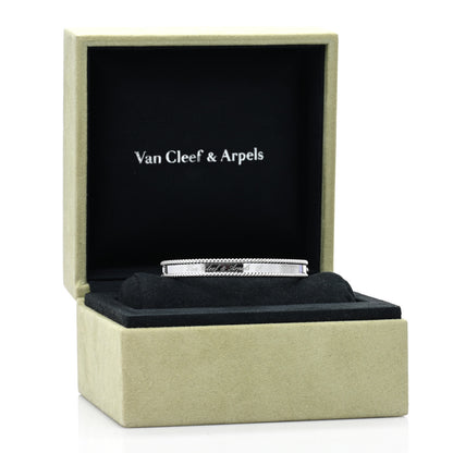 Van Cleef & Arpels 18K White Gold Perlee Signature Bangle Bracelet M 5 of 5