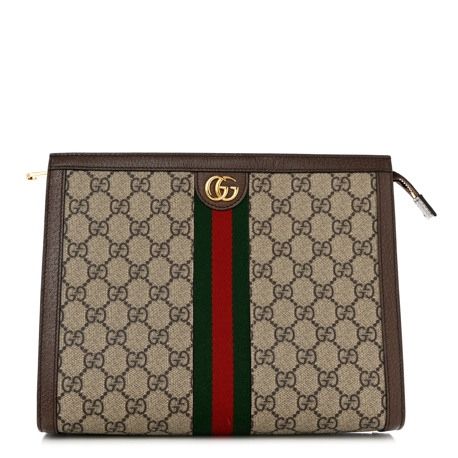Gucci GG Supreme Monogram Web Ophidia Pouch Brown 1 of 7
