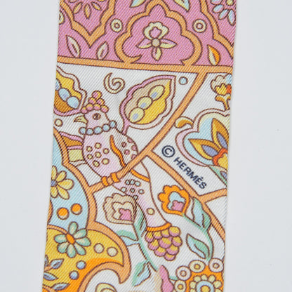 Hermes Silk Au Pays Des Oiseaux Fleurs Twilly 5 of 5