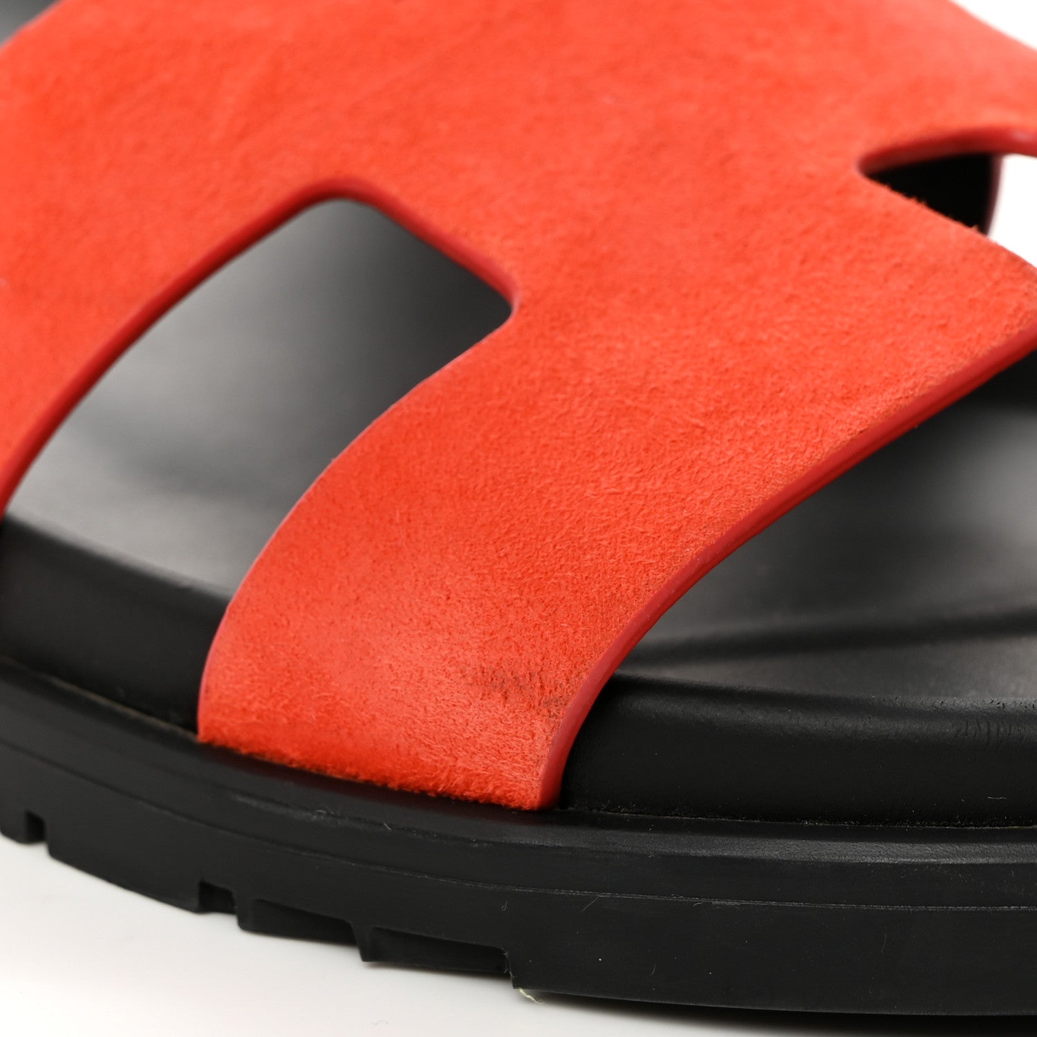 Hermes Suede Goatskin Womens Chypre Sandals 41 Rouge Ecarlate Sunset 12 of 14