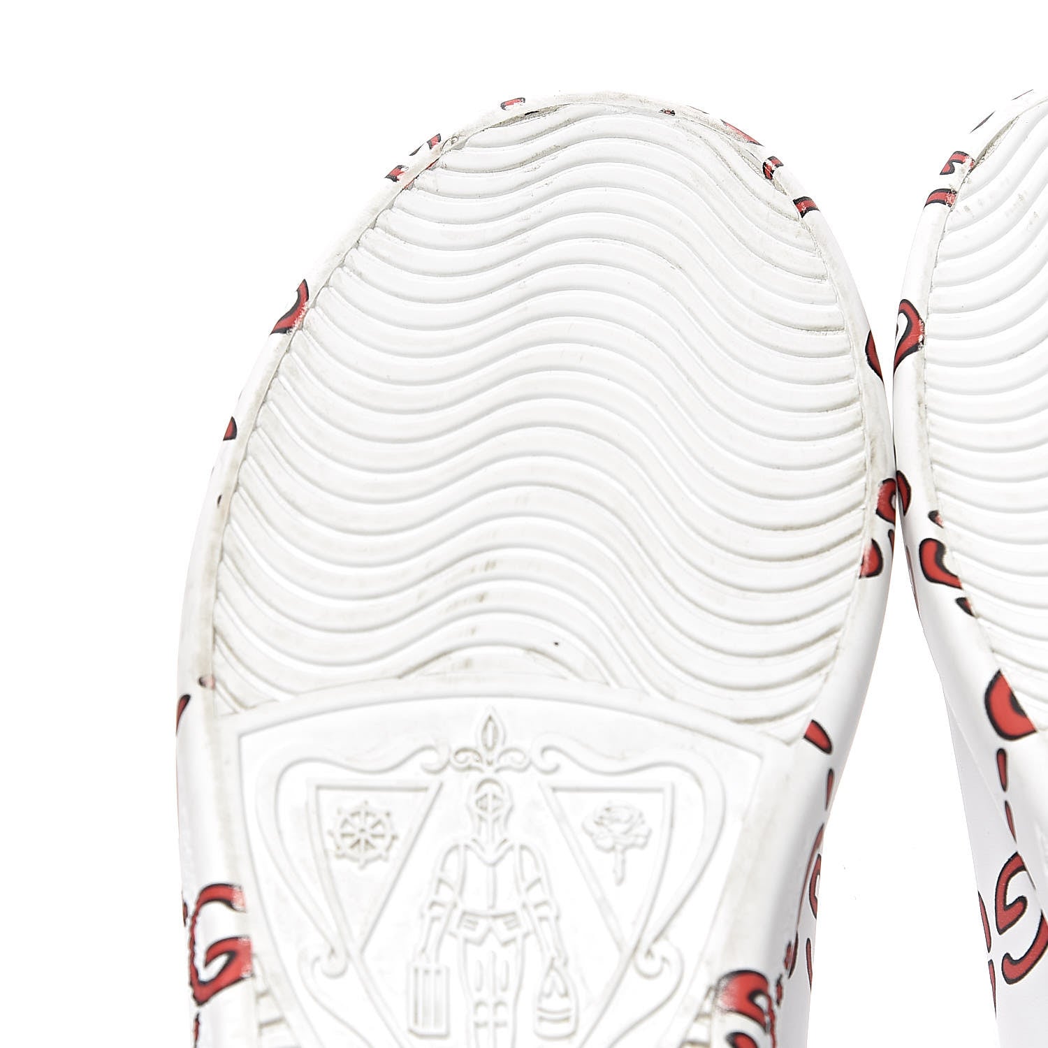 Gucci Calfskin GucciGhost Print Womens Ace Sneakers 37 White Hibiscus Red 9 of 15