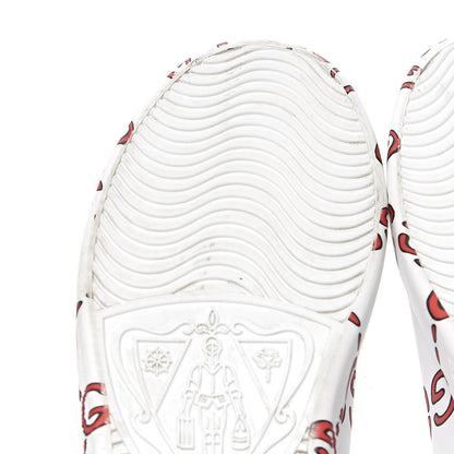 Gucci Calfskin GucciGhost Print Womens Ace Sneakers 37 White Hibiscus Red 9 of 15